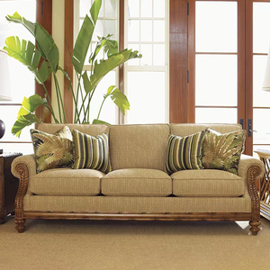 美式乡村实木沙发舒适棉麻布艺双人沙发法式经典复古轻奢三人沙发