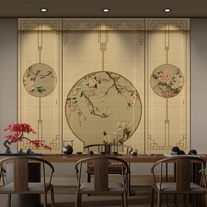 新中式禅意中国风竹帘卷帘遮阳遮光餐厅客厅背景隔断夏季日式窗帘