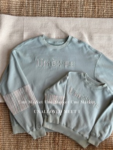 UMI MARKET 春季新品童装 男女童胸前字母贴布绣休闲卫衣 亲子装