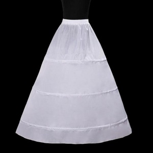 新娘婚纱裙撑演出礼服衬裙白色三钢圈单层长款齐地裙