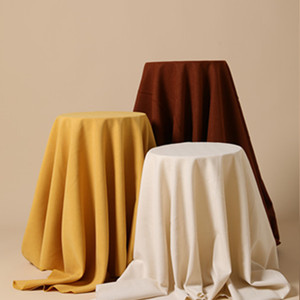 婚礼甜品台棕色桌布台布纯色布摄影道具背景布置黄色布艺拍照棉布