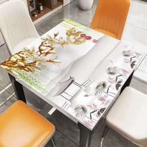 PVC桌垫正方形桌布免洗好擦防水防油防烫耐磨印花不透明餐垫可定