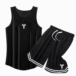 NBA明星篮球服科比詹姆斯队服黑色背心短裤无袖T恤夏季跑步运动大