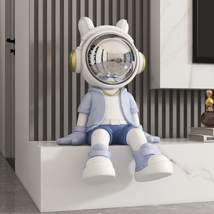 宇航员太空人坐姿摆件玄关电视柜公司前台轻奢装饰品乔迁开业礼品