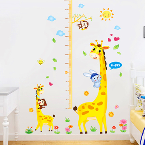 身高墙贴儿童房间墙面装饰品可移除测量仪尺卡通宝宝贴画自粘贴纸
