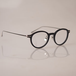 精致手工水牛角诗乐林德伯格眼镜架近视纯钛超轻男女款小园框复古