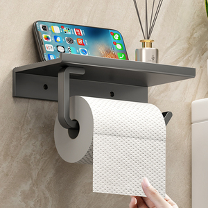 太空铝卫生间厕纸架厕所纸巾盒置物架抽纸卷纸筒放置洗手间免打孔