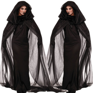 万圣节女巫装吸血鬼女鬼恶魔幽灵斗篷服巫婆装制服派对演出服分码