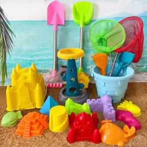 l沙滩玩沙工具城堡儿童玩具套装大号塑料桶挖土铲子海边模具模型