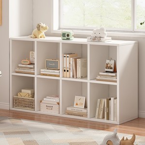 IKEA宜家书架置物架落地白色格子柜书柜家用靠墙收纳柜八格柜多
