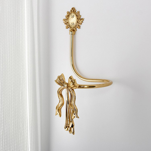 复古黄铜蝴蝶结窗帘挂钩创意美式轻奢欧式客厅卧室装饰壁挂墙面钩