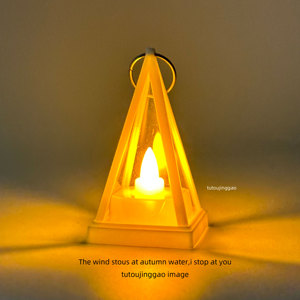 无聊了 深夜点个三角小提灯！三角小夜灯装饰灯led电子蜡烛灯礼物