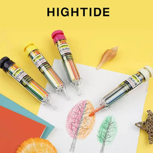 日本hightide penco彩色旋转8色蜡笔便携有趣安全儿童用多色蜡笔混色不脏手便携绘画画笔绘图美术用油画棒