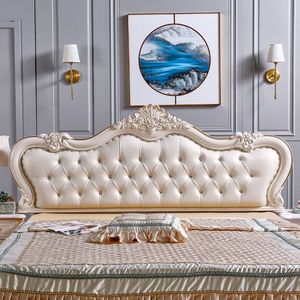 欧式床头单卖软包靠背烤漆雕花双人床头板公主欧式定制卧室家用板