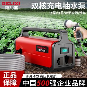 德力西户外浇菜神器农用淋菜地灌溉小型充电式自吸抽水泵洗车机