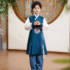 六一儿童民族服装朝鲜族男童演出服三件套刺绣少数民族古装韩服