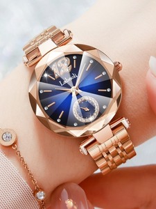 【专柜正品】拉宝丽珠宝菱形镶钻设计潮流轻奢女士腕表手表礼盒