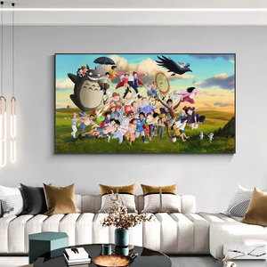 宫崎骏挂画千与千寻龙猫日漫电影海报装饰画客厅卧室天空之城壁画