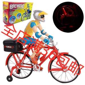 电动公仔骑自行车电动人物骑车儿童带音乐发光玩具玩具车地摊货源