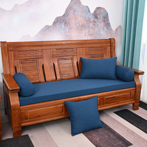 实木沙发垫春秋椅四季通用凉椅海绵老式联邦一二三座垫套纯色加厚