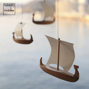 丹麦flensted mobiles海盗船木制帆船平衡风铃治愈挂饰复古美式