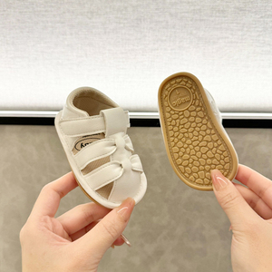 夏天婴儿周岁百天鞋0-1岁3-6个月女宝宝公主婴幼儿软胶底学步鞋
