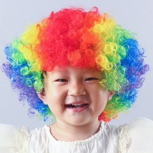 小丑帽子装饰儿童发饰彩虹假发头套彩色爆炸头配饰成人表演道具