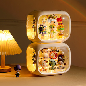 日本进口MUJIΕ新款太空舱盲盒泡泡马特透明展示架桌面娃娃公仔模