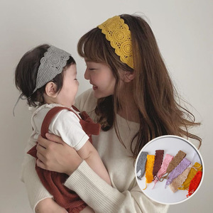 韩版婴儿洋气镂空针织小女孩洋气发带宝宝糖果色百搭发饰头饰亲子