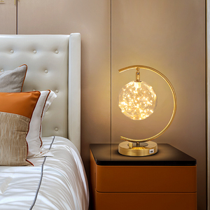 轻奢卧室床头遥控新款现代简约装饰个性创意温馨书房玻璃调光台灯