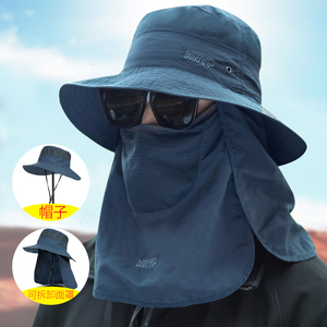 钓鱼帽男士垂钓防晒装备全套四件套夏季户外遮阳面罩专用路亚帽子