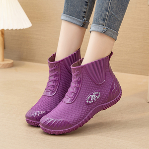 韩版低帮水鞋女款防滑防水胶鞋新款时尚外穿雨鞋冬季加绒保暖雨靴