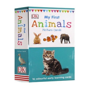 DK动物单词启蒙认读卡 英文原版 My First Animals 16张双面全彩卡片 闪示卡 英文版进口原版英语书籍儿童外文书