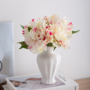 简约现代白色陶瓷花瓶摆件客厅插花轻奢高级感鲜花仿真花小奶油风