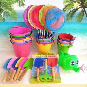 儿童海边沙滩玩具加厚大号铁桶套装小铲子宝宝户外戏水挖玩沙工具