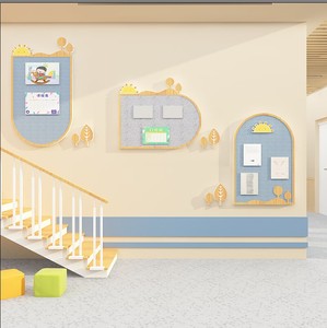 毛毡板幼儿园环创材料主题墙面定制楼梯布置装饰画背景班级文化贴