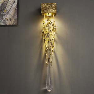 全铜背景墙壁灯客厅墙灯创意艺术现代轻奢大气高端过道水晶大壁灯