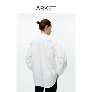 ARKET女装百搭宽松廓形衬衫上衣白色2024春季新款1139842001