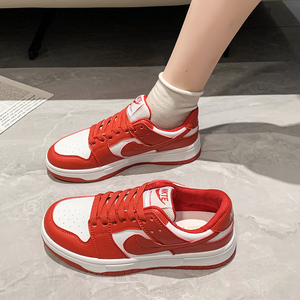 红色aj女鞋学生运动休闲鞋舒服轻便板鞋龙年限定红鞋本命年小红鞋