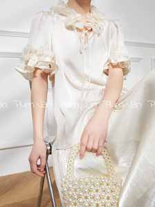 Plum Jan/夏装搭配一整套法式高级感白色衬衫配百褶裙两件套装女