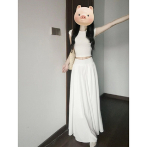 独特上衣超好看套装白色半身裙子盐系轻熟两件套装夏装搭配一整套