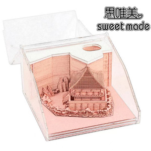 日本清水寺3d立体便签本可撕日历周历台历创意礼品纸砖建筑模型