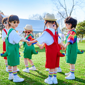 六一儿童啦啦队演出服幼儿园毕业班服小学生运动会恐龙动物表演服