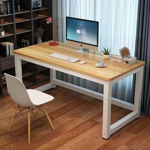 电脑桌家用台式经济型单双人写字桌钢木桌长桌子90cm大桌面学习桌