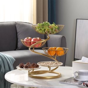轻奢多层水果盘盘架家用客厅茶几干果零食摆放精致大气水果篮