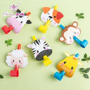 10个儿童玩具吹卷口哨子派对助兴礼品彩带长鼻搞怪创意礼物吹龙卷