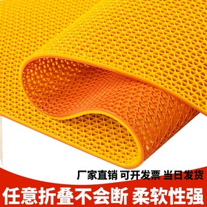 贞爱泳池防水防滑垫浴室卫生间厕所PVC塑料镂空垫脚垫橙黄色地垫