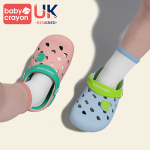 英国babycrayon食品接触级硅胶儿童拖鞋男童宝宝洞洞鞋凉拖