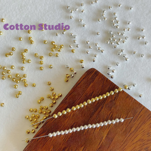 Cotton 【厚银隔珠】圆隔3mm珠散珠diy手工串珠手链项链配件饰品