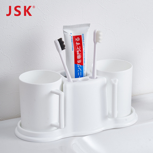 日本JSK双人牙刷架套装卫生间刷牙杯情侣牙具座置物架浴室漱口杯